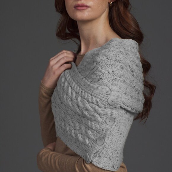 Fisherman Out of Ireland Merino Wool/Cashmere Crossover Wrap (size S) - Picture 1 of 10